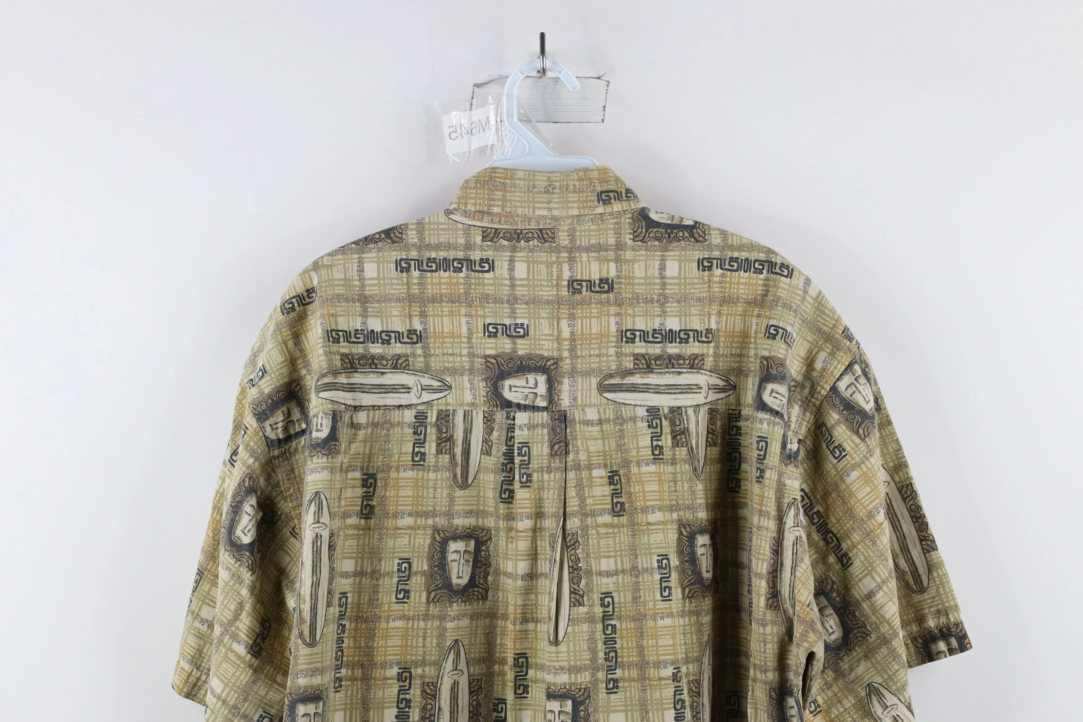 Vintage Shirts Button Ups Vintage 90s Streetwear Surfboard Collared Button Down Shirt Multi