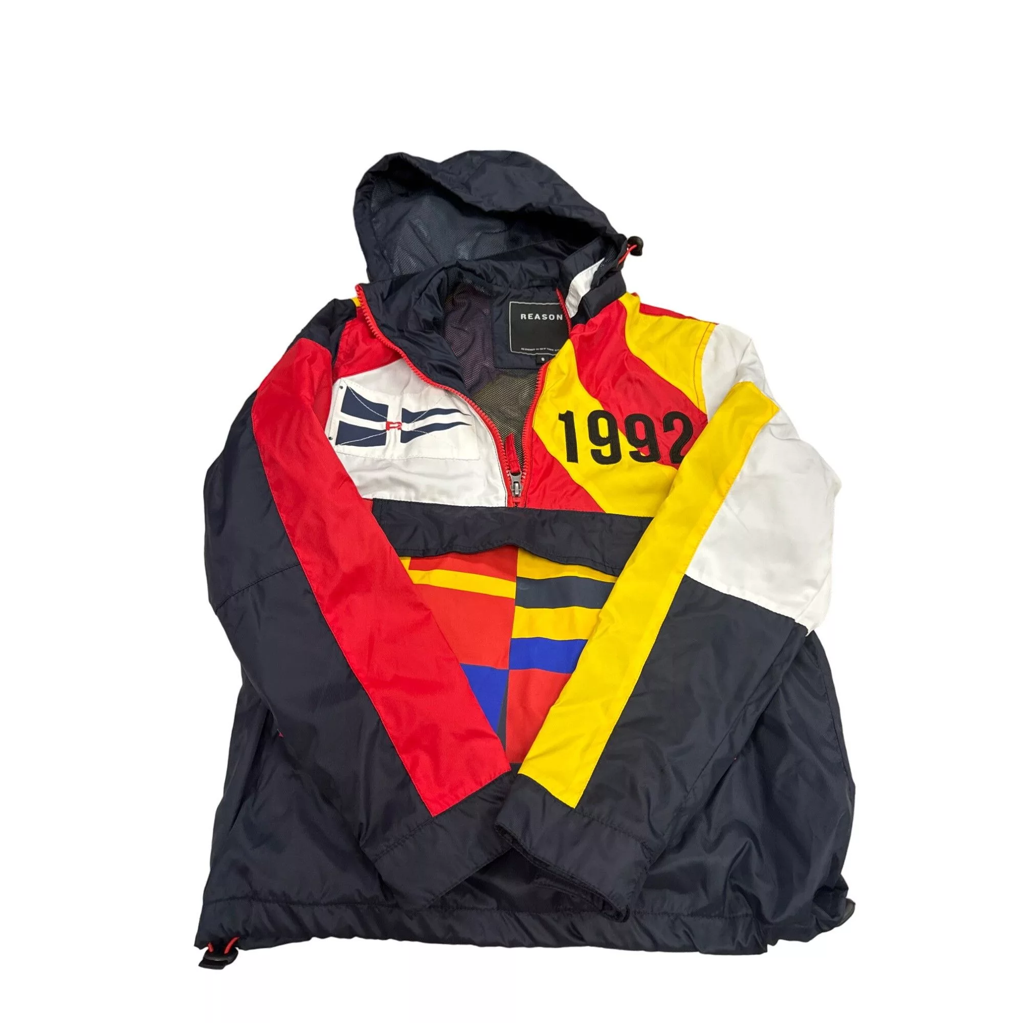 Reason Light Jackets Reason men’s blue red white yellow black windbreaker jacket Multi
