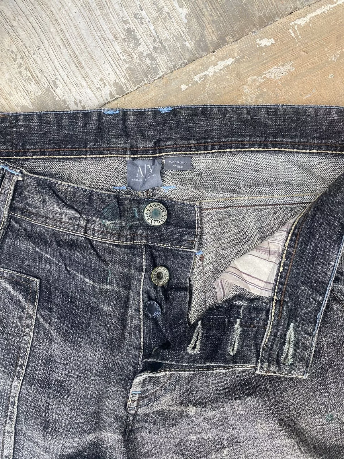 Armani Exchange Denim Armani Exchange × If Six Was Nine Armani Exchange Patchwork Flare Jeans Black