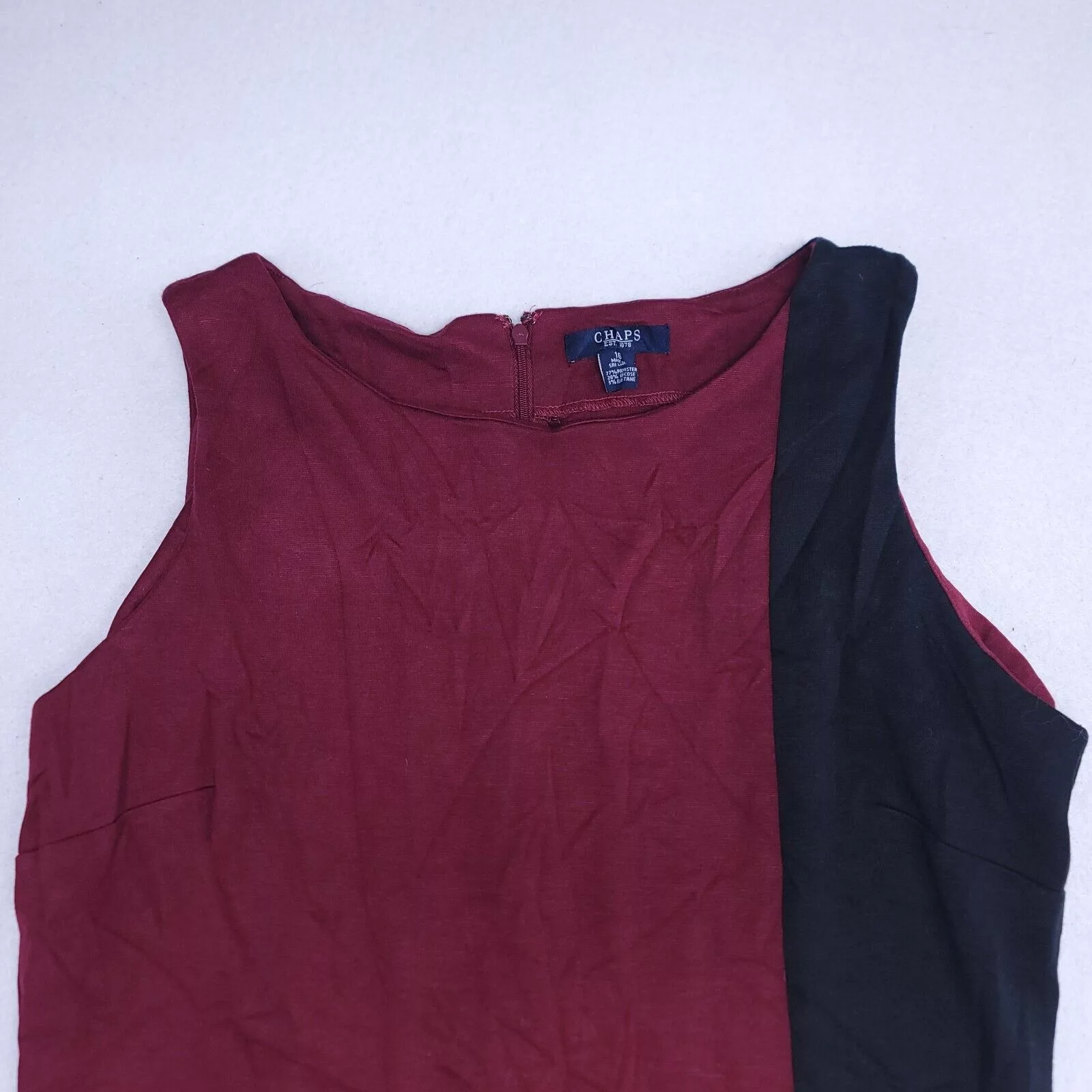 Chaps Blouses Chaps Casual Sleeveless Zip Up Dress Womens Size 16 Maroon Red