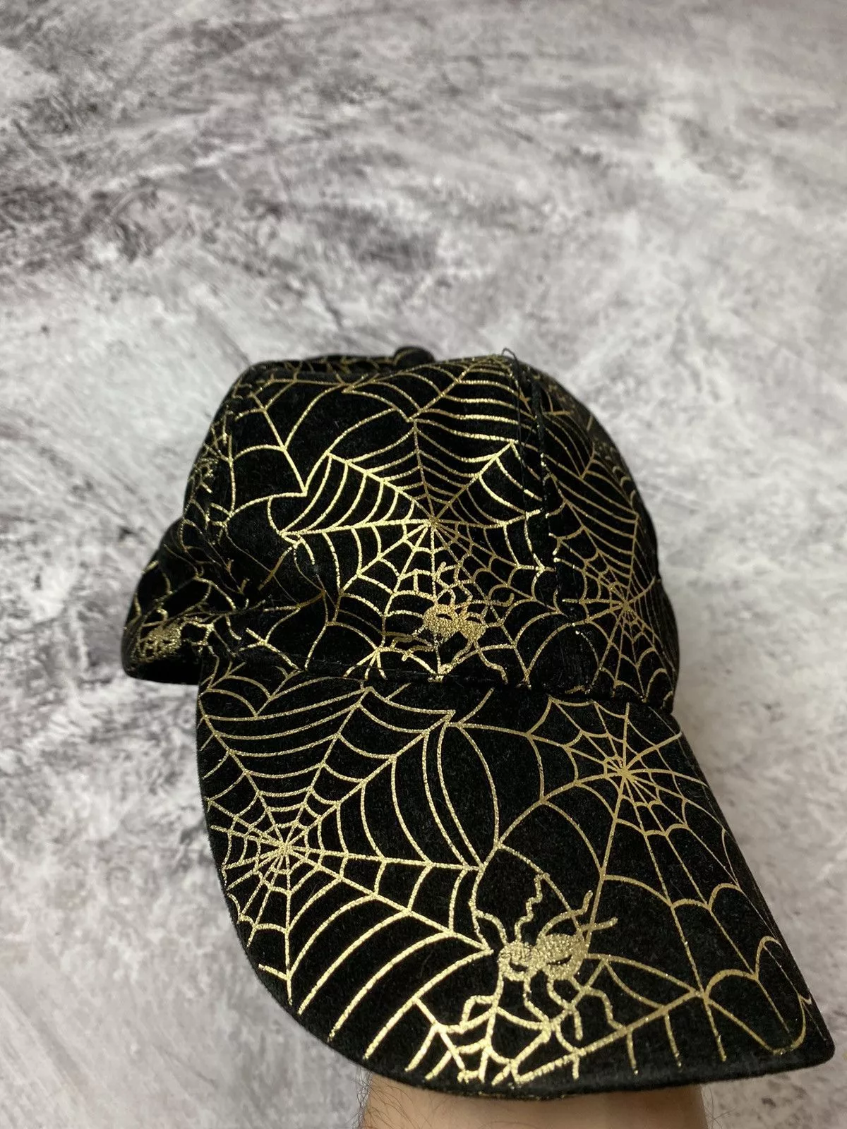 Vintage Hats Vintage black spiderweb and spiders cap Avant-Garde