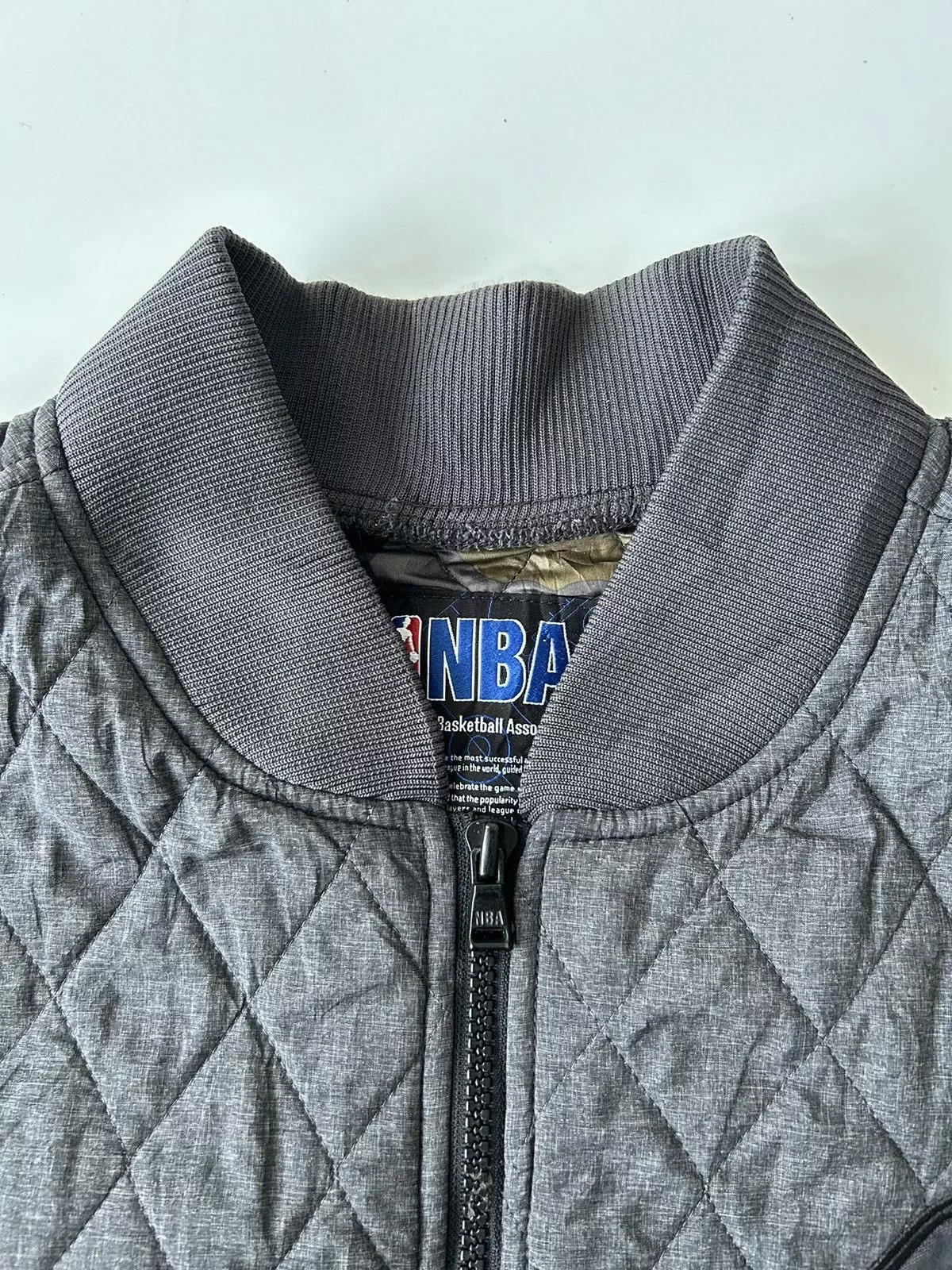 NBA Light Jackets NBA × Vintage NBA KNICKS 46 QUILTED VARSITY JACKET Gray
