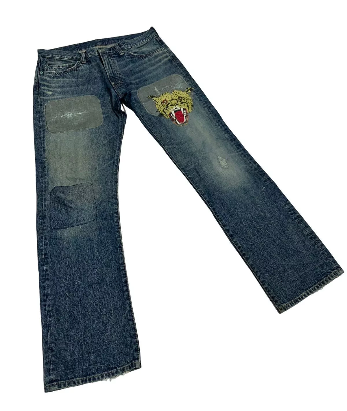 20471120 Denim 20471120 🔥Insane Design RNA Patch work Distressed Jeans Blue Streetwear