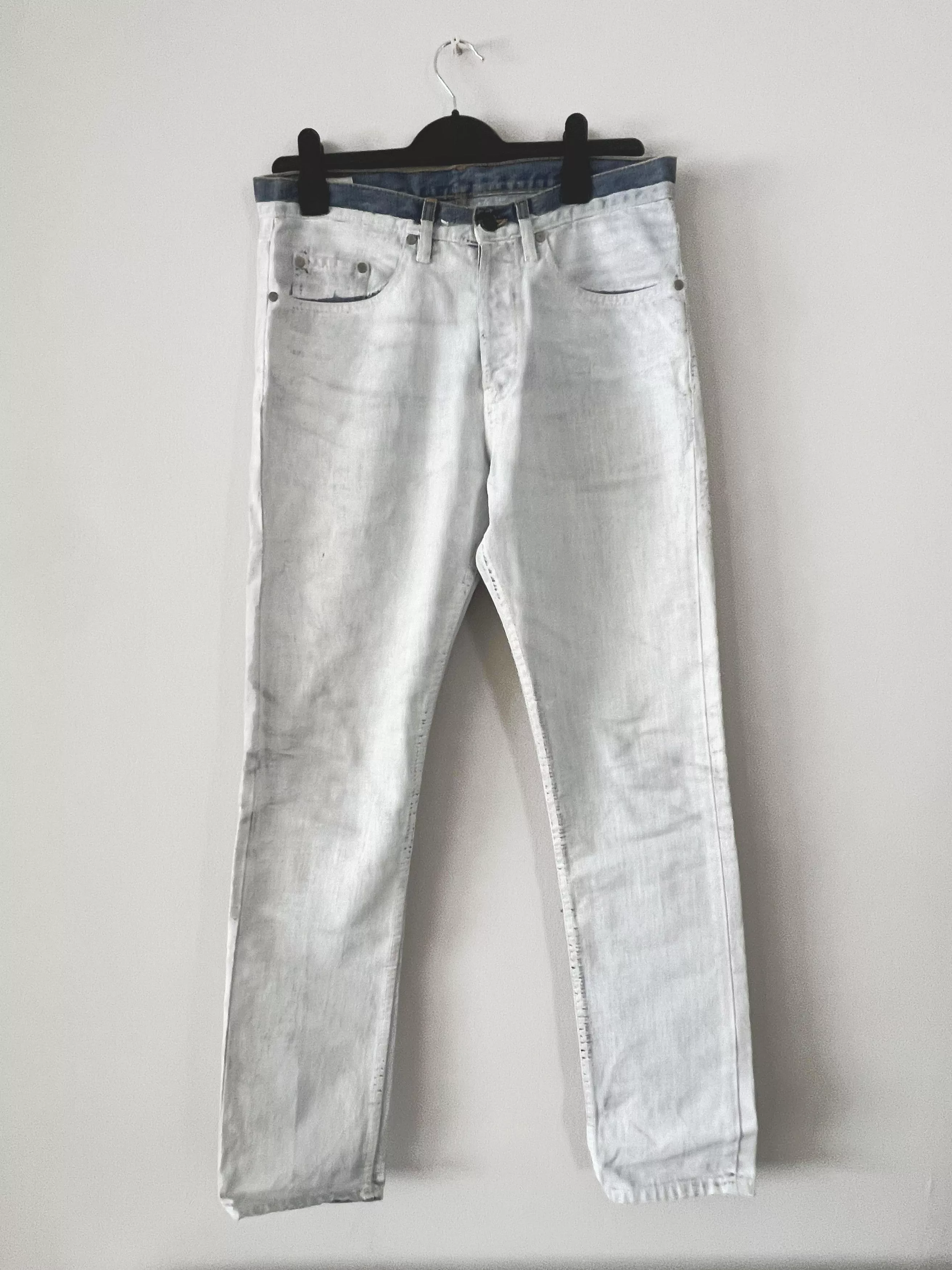 Dries Van Noten Casual Pants Dries Van Noten White Painted Denim Jeans