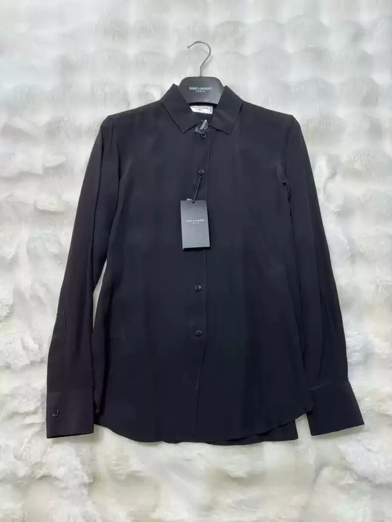 Saint Laurent Paris Shirts Button Ups Saint Laurent Paris Saint Laurent brand new ladies silk shirt Black