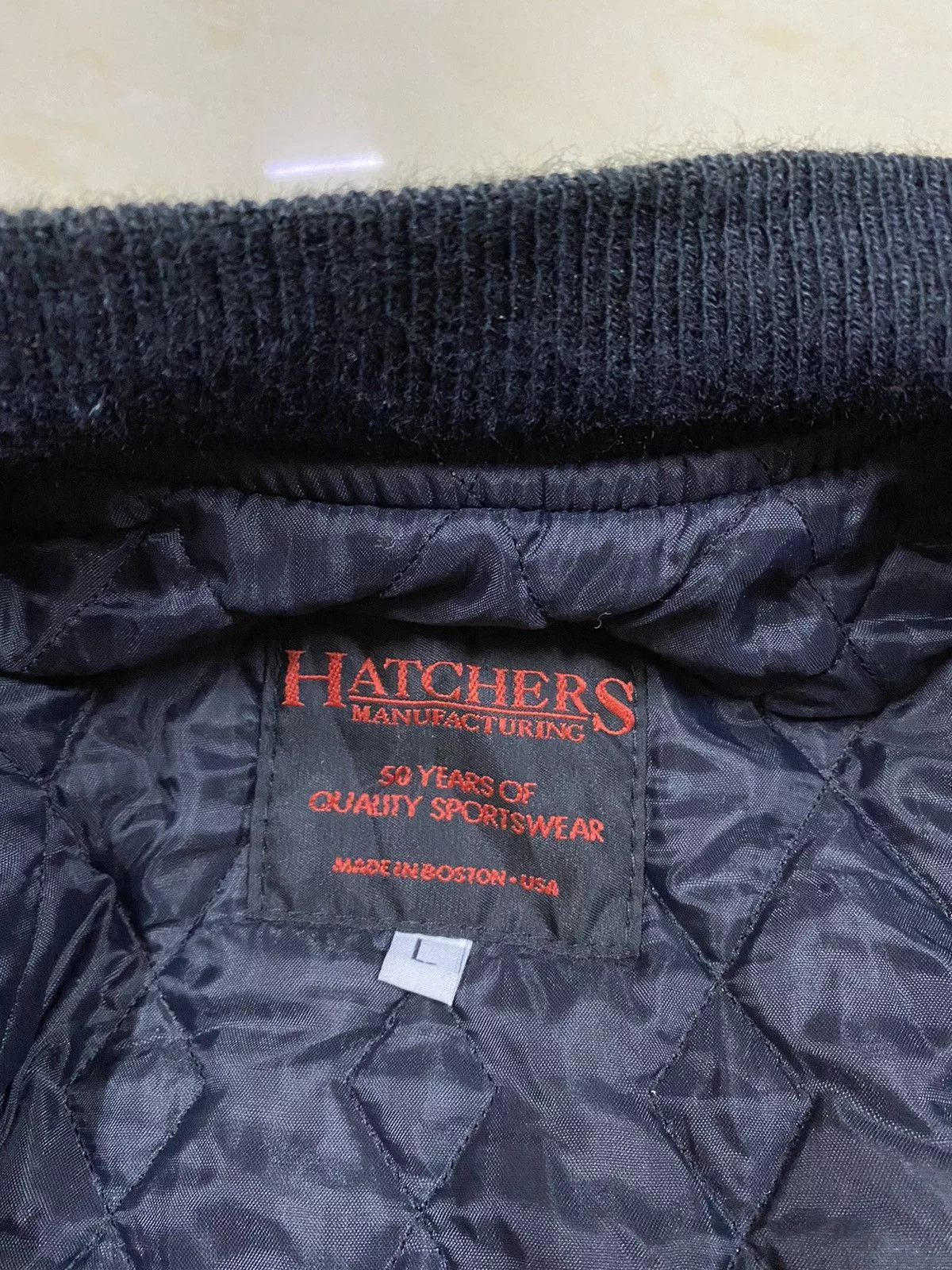 Leather Leather Jackets Vintage Wool Leather Varsity Jacket Blue