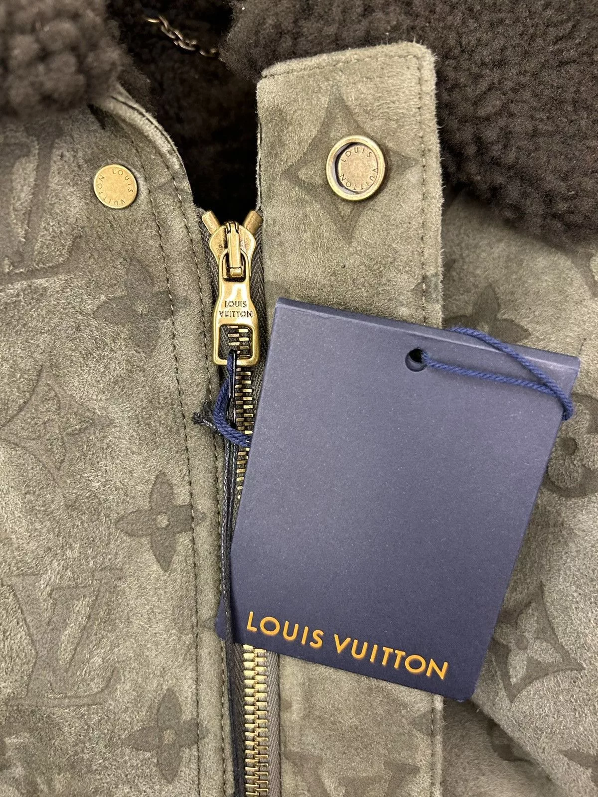 Louis Vuitton Heavy Coats LOUIS VUITTON LVSE MONOGRAM SHEARLING BLOUSON Brown