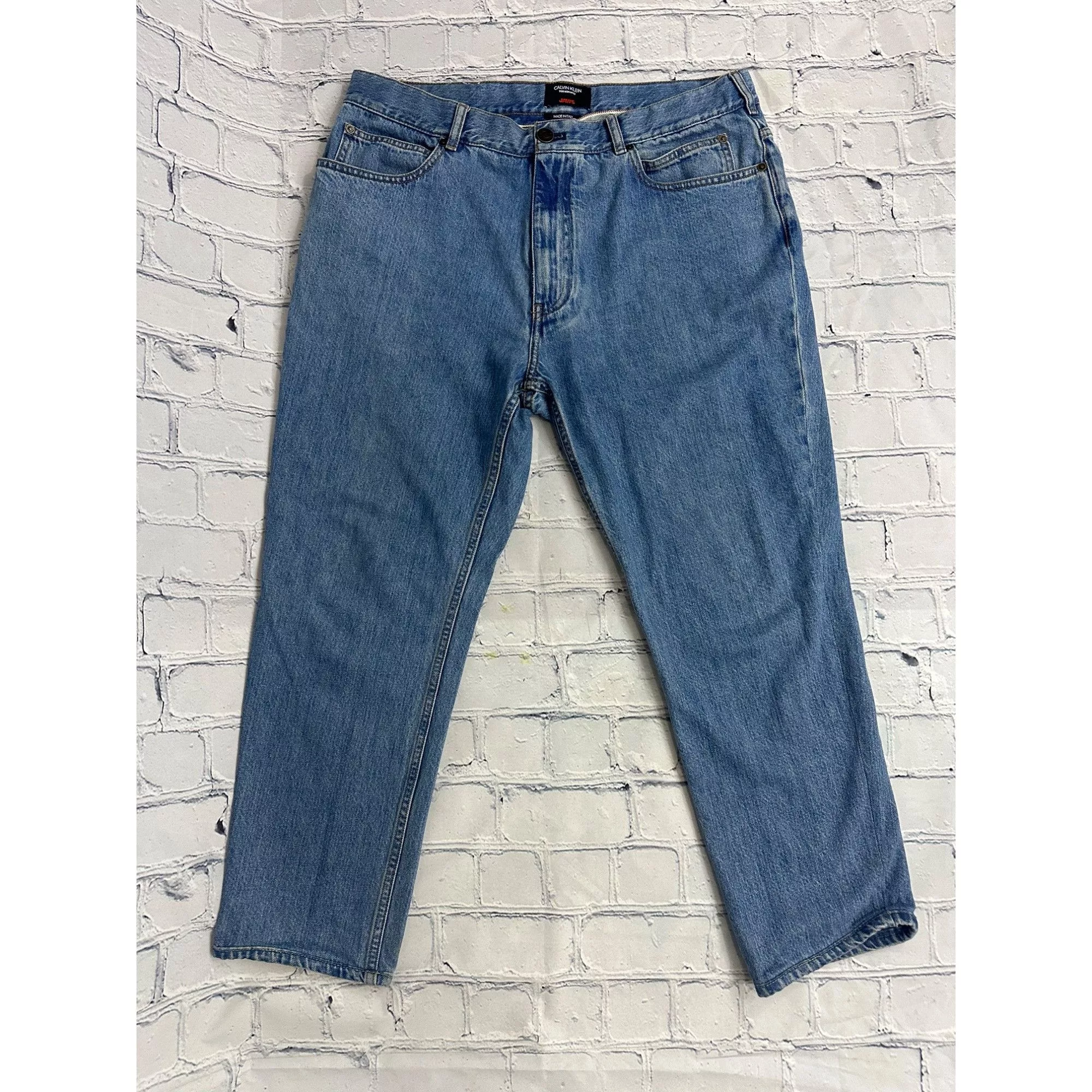 Calvin Klein Denim Calvin Klein × Calvin Klein 205W39NYC Calvin Klein 205W39Nyc Raf Simons Jaws Printed Patch Denim Blue