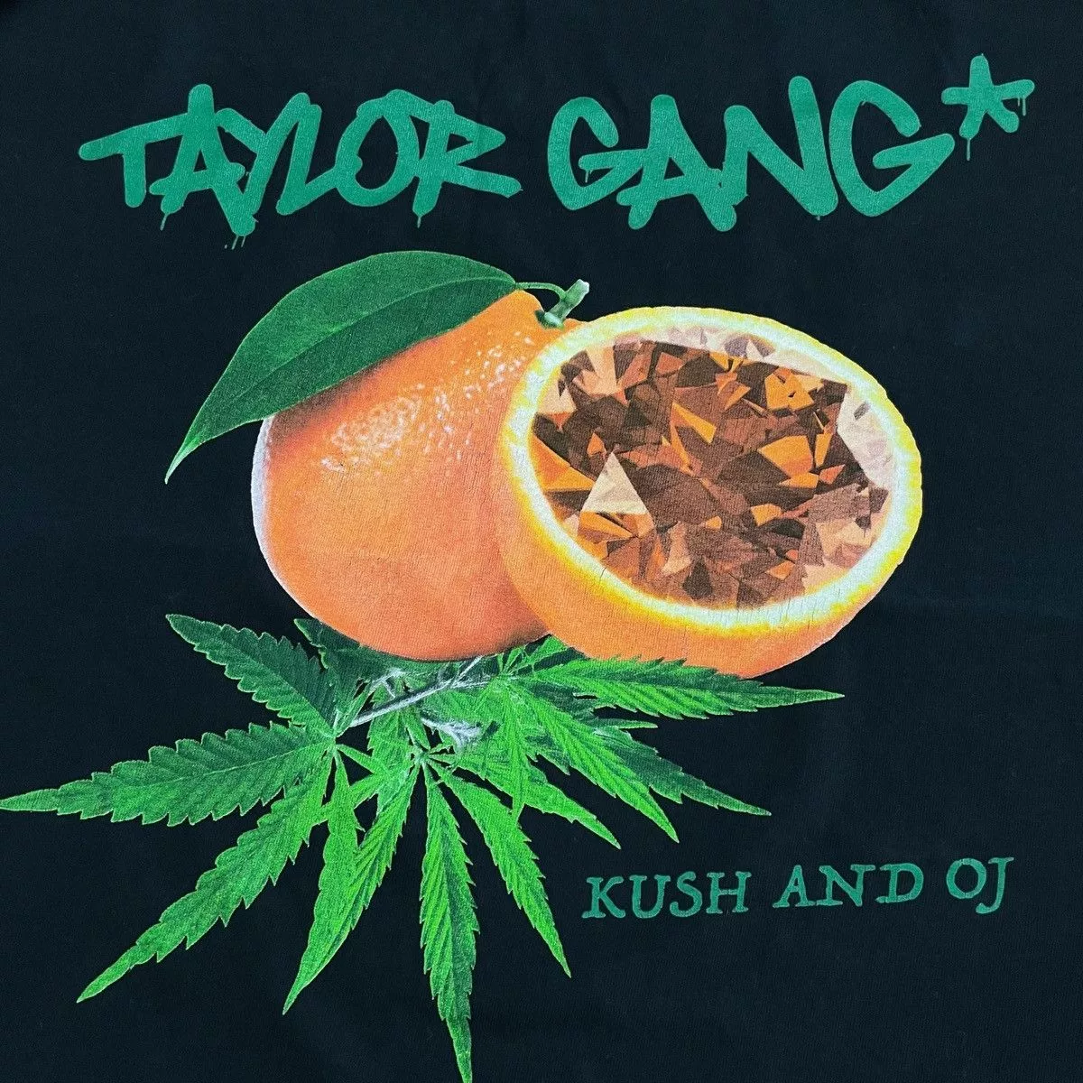 Diamond Supply Co. Short Sleeve T Shirts Diamond Supply Co. x Taylor Gang x Weedmaps Orange Kush Tee Black Streetwear