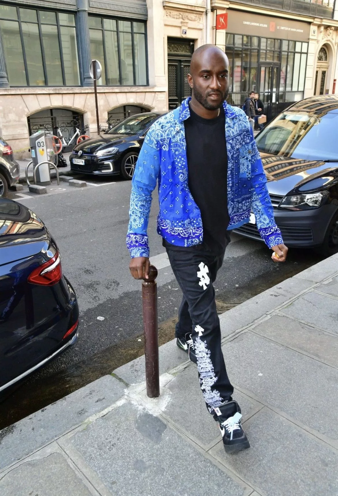 Off-White Denim Off-White Off White Gothic Embroidered Jeans Blue