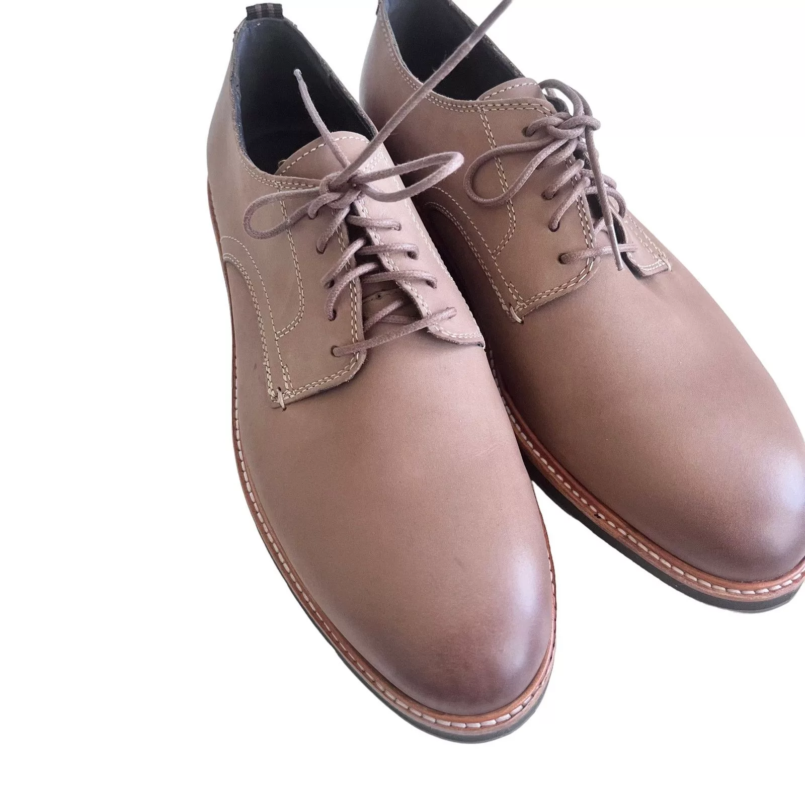 Cole Haan Casual Leather Shoes Cole Haan Morris Plain Taupe Nubuck Oxford SIZE 10 M US Brown