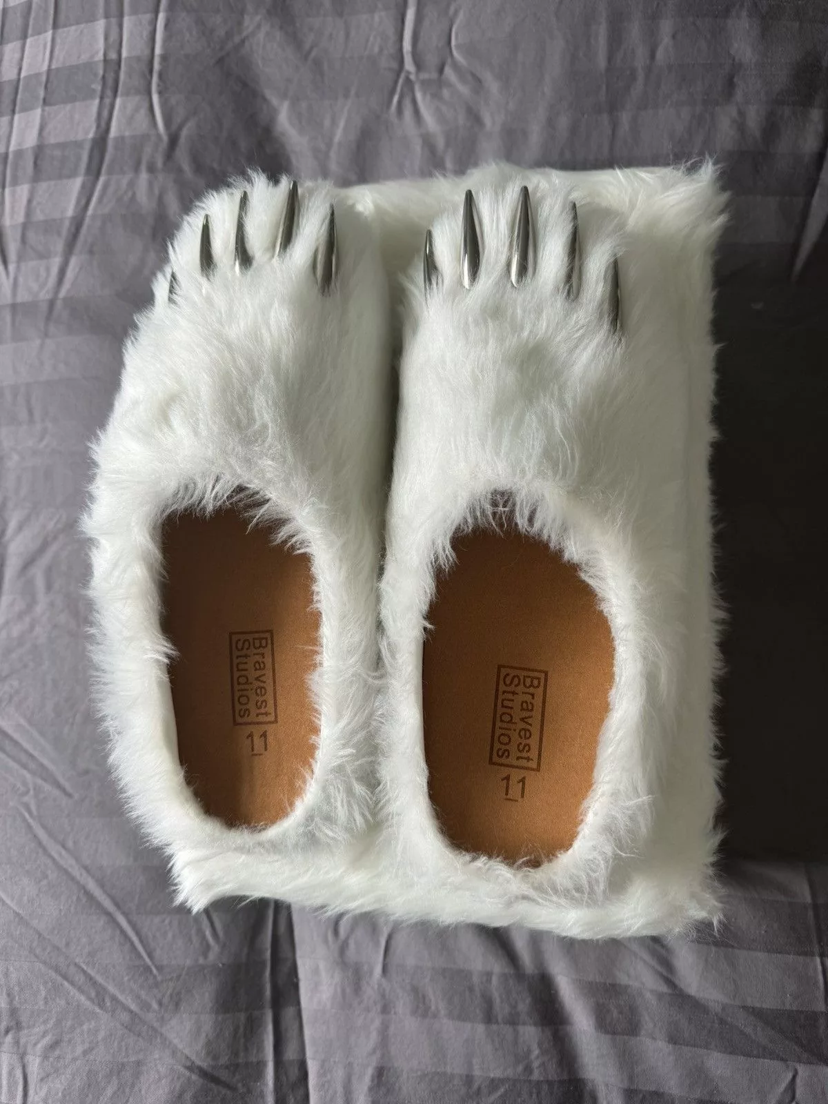 Bravest Studios Slip Ons Bravest Studios Bear Claw Mules White