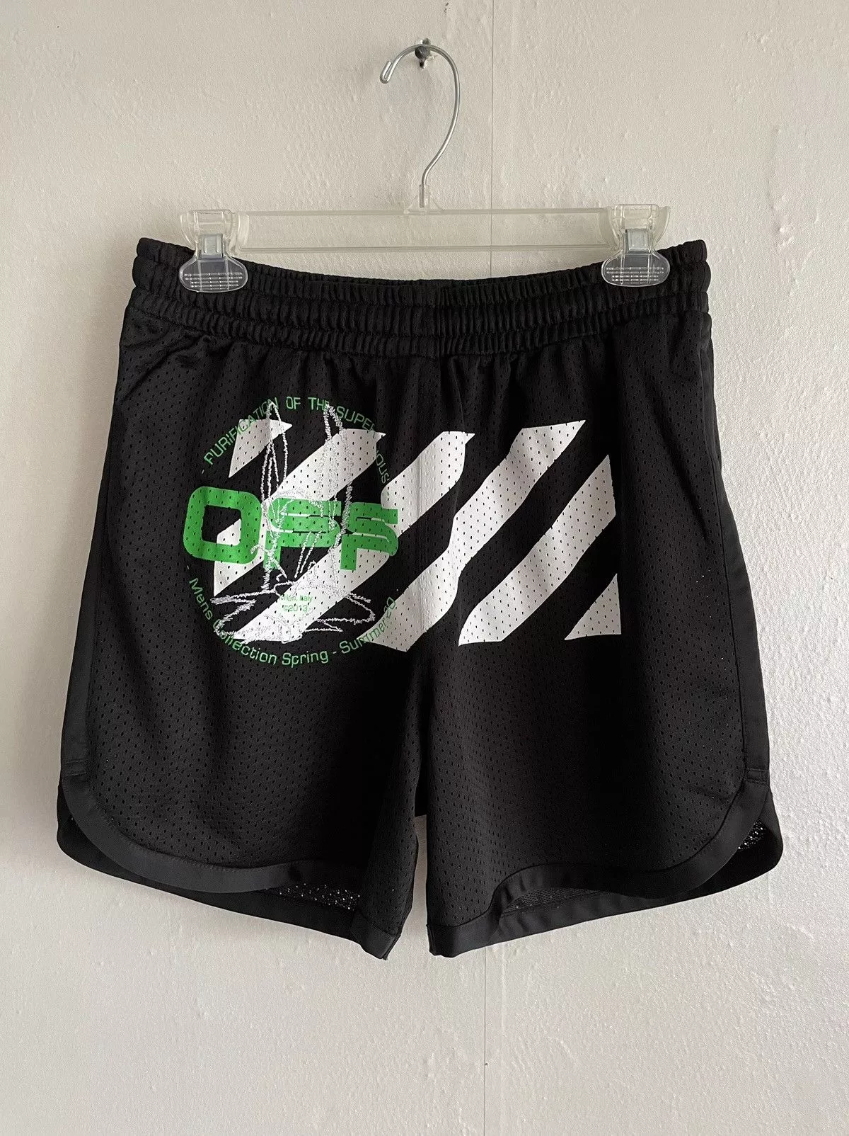 Off-White Shorts Off-White × Virgil Abloh Off-White Virgil Abloh Harry the Bunny Mesh Shorts Bottoms Black