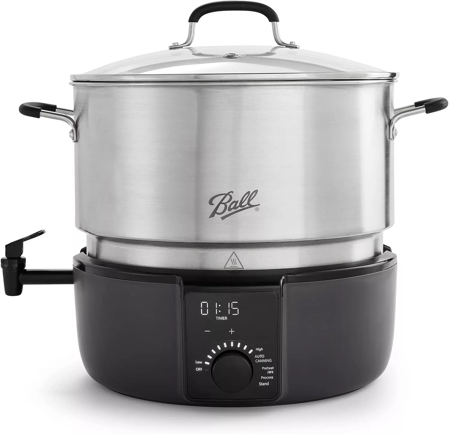 Ball EasyCanner Electric Water Bath Canner, 21-Quart Capacity, Automated Heating, Multicooker & Steamer Functionality