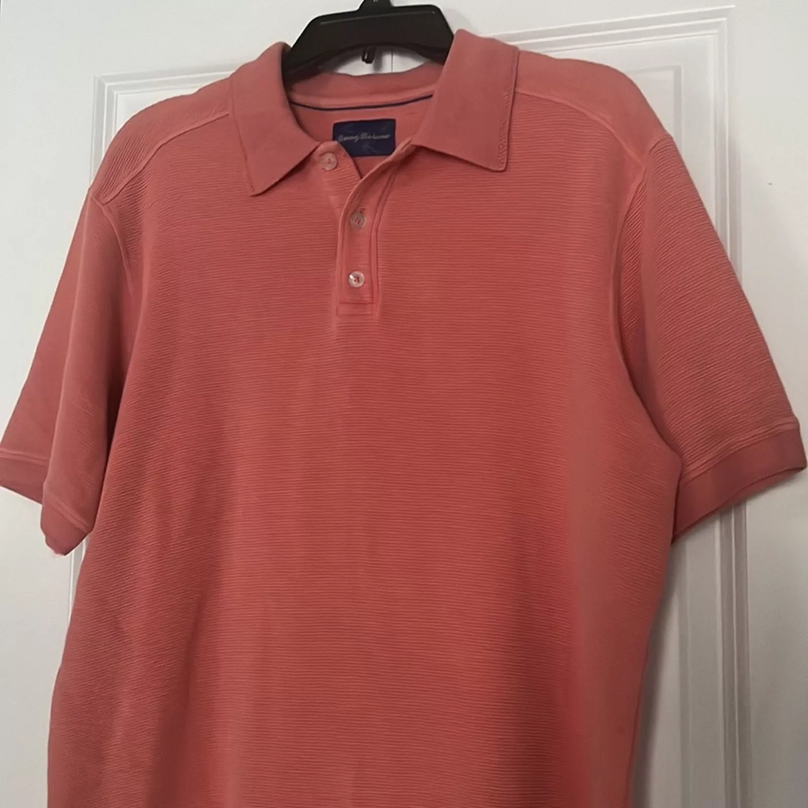 Tommy Bahama Polos Tommy Bahama Knit Silk Cotton Ribbed Polo Shirt- Sz Medium Orange