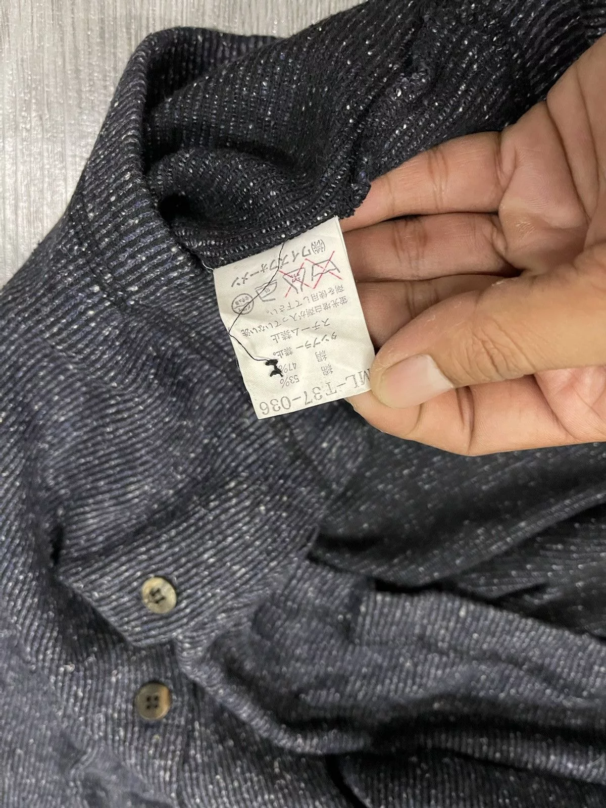 Vintage Shirts Button Ups Vintage × Yohji Yamamoto × Y's for Men Y’s two blend Buttoned long sleeve top Blue
