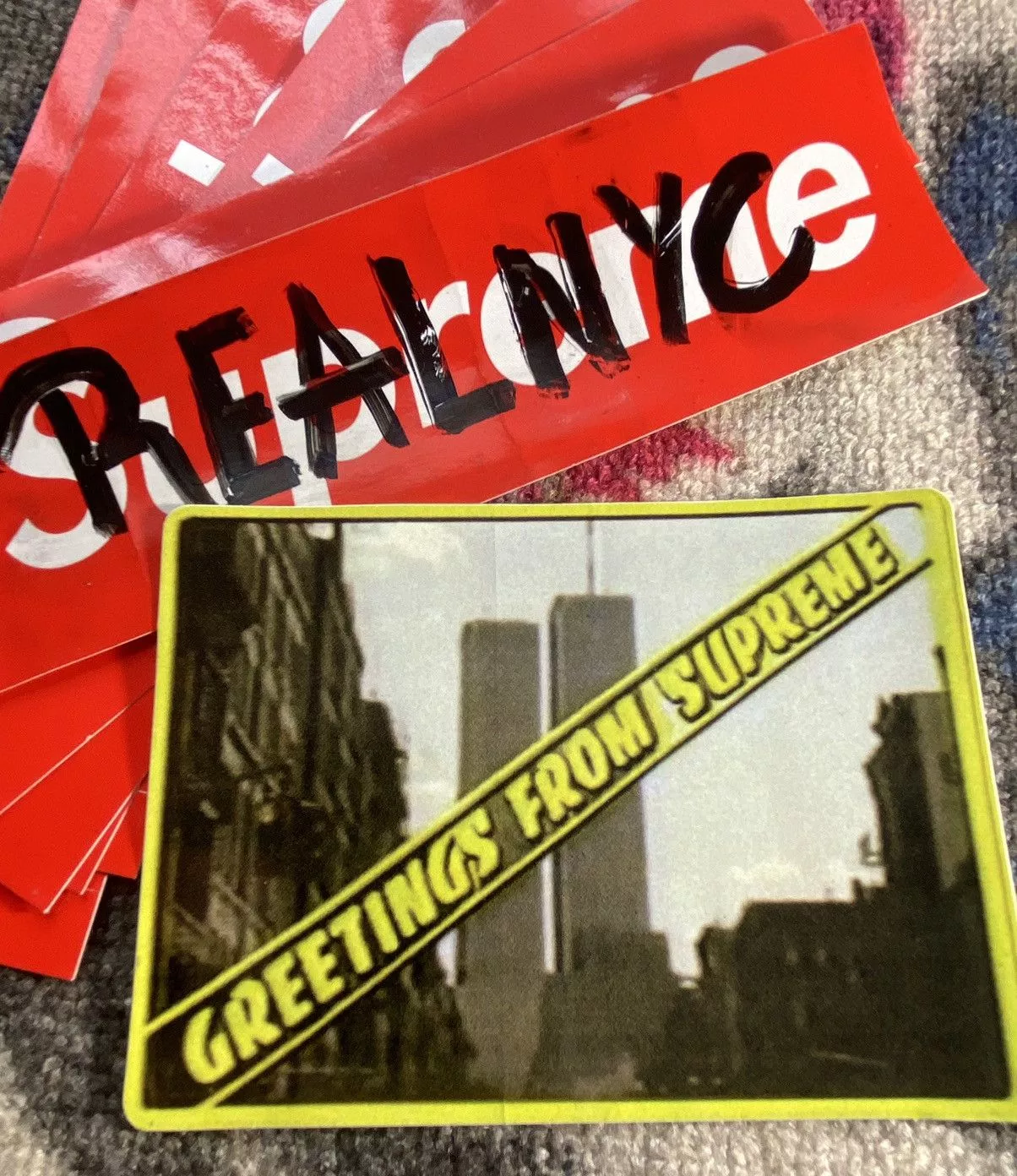 Supreme Supreme Supreme Greetings Sticker Black