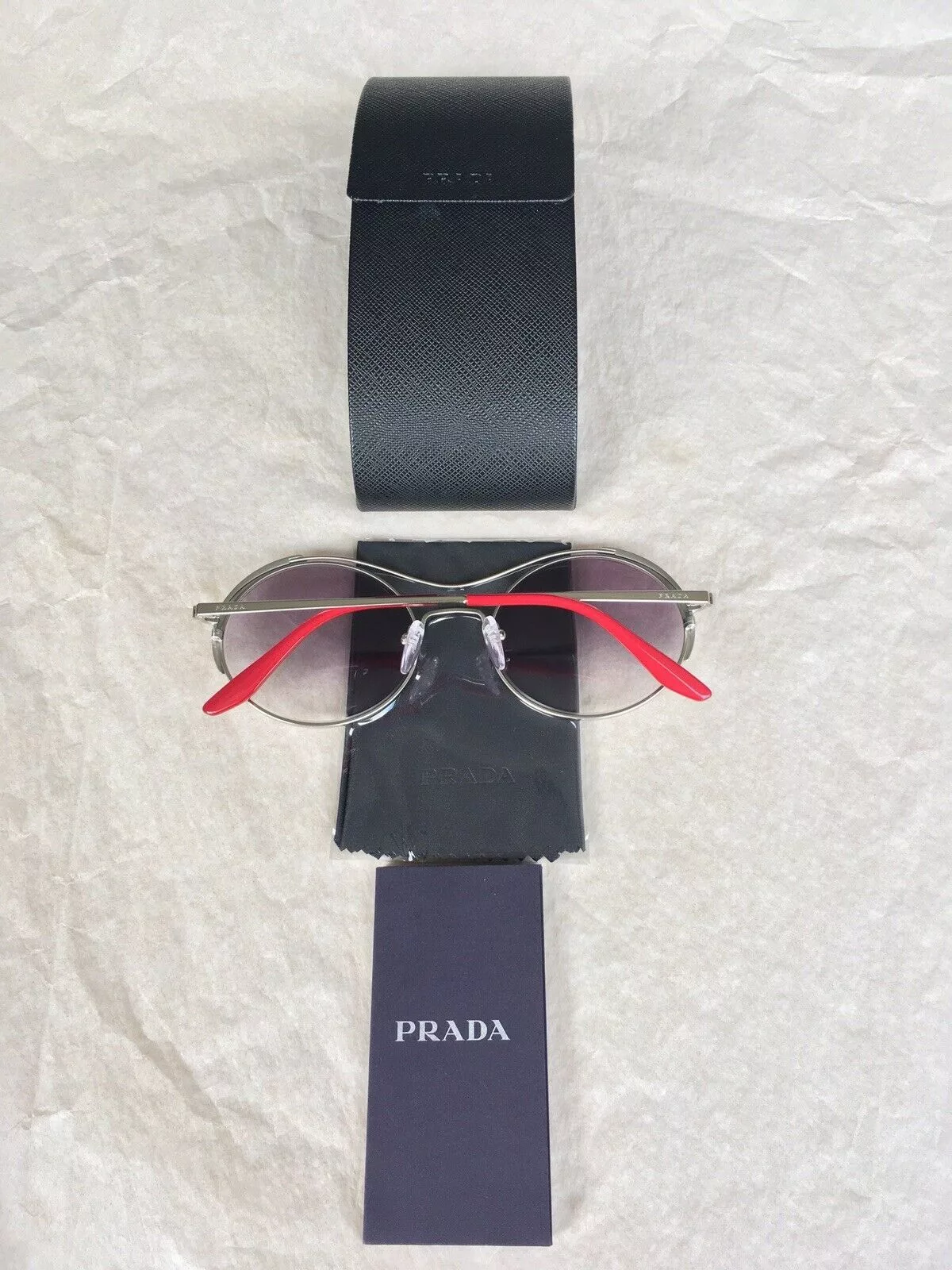 Prada Sunglasses PRADA Round Sunglasses SPR 55V Gray