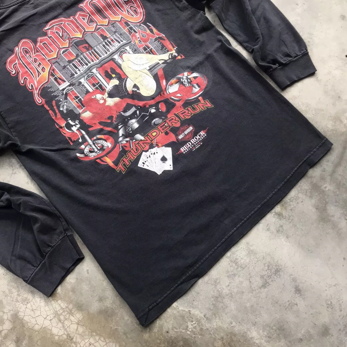 Harley Davidson Long Sleeve T Shirts Harley Davidson × Vintage HARLEY DAVIDSON L/S SEXY LADIES VERY RARE TEE Black