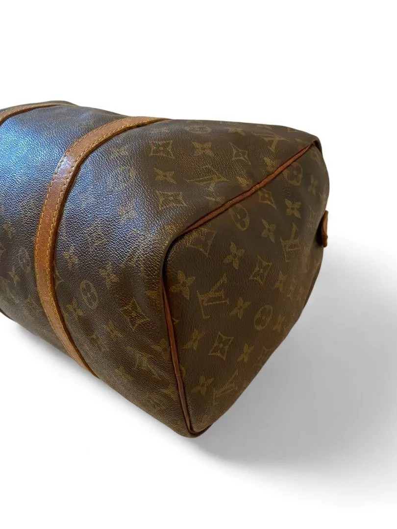 Louis Vuitton Handle Bags Louis Vuitton - Saxe 35 Monogram Boston LV Handbag Leather Brown