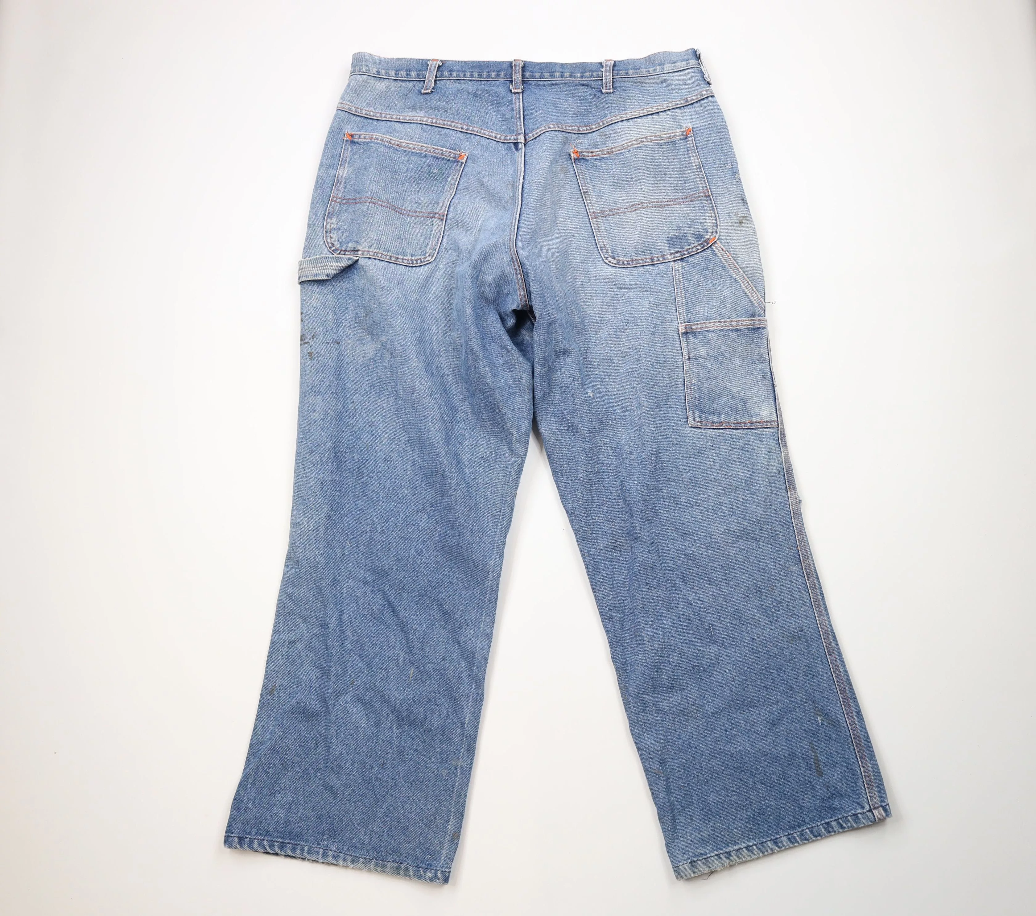 Vintage Denim Vintage 90s Big Mac Wide Leg Dungaree Work Denim Jeans Blue