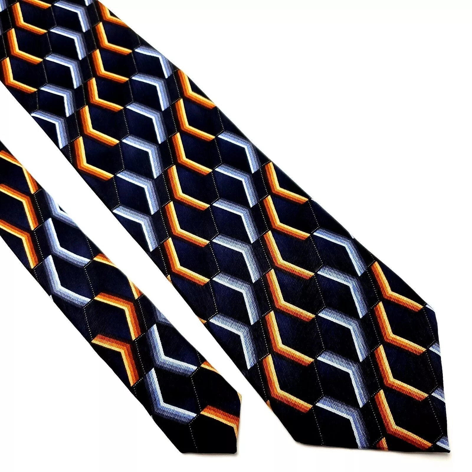Alexander Julian Ties Pocketsquares Alexander Julian Colours Silk Tie Black Geometric Print