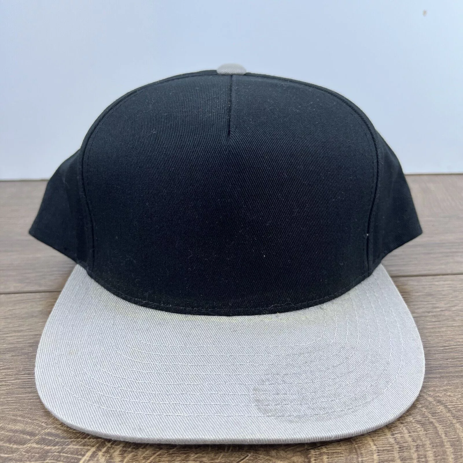 Other Hats Other Plain Black Gray Snapback Hat Black Hat Snapback Adjustable