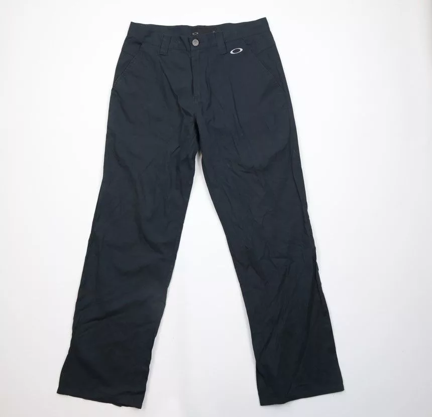 Oakley Casual Pants Oakley × Vintage Vintage Oakley O Logo Wide Leg Flat Front Chino Pants Black Gray