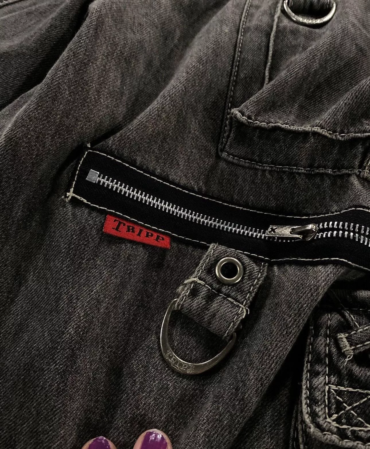 Tripp NYC Denim Tripp nyc x strap pants Black