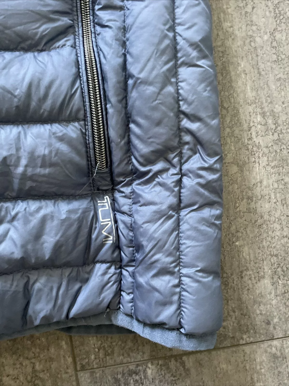 Tumi Vests Tumi Packable Pillow Full Zip Puffer Down Vest Blue