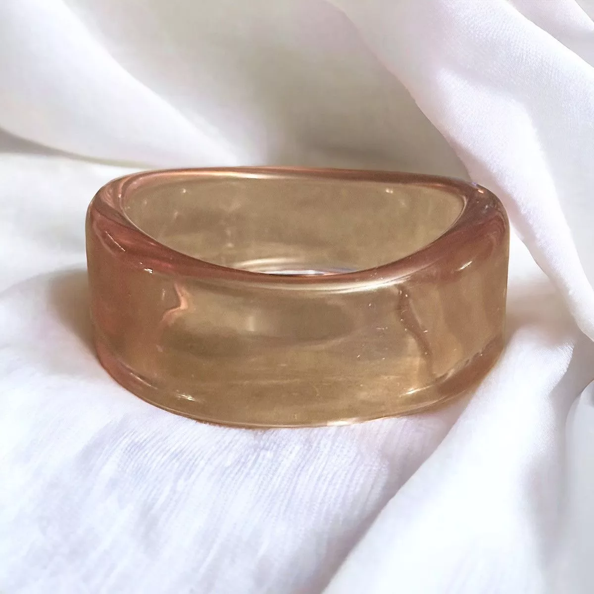 Vintage Bracelets Vintage chunky clear pink lucite bangle bracelet