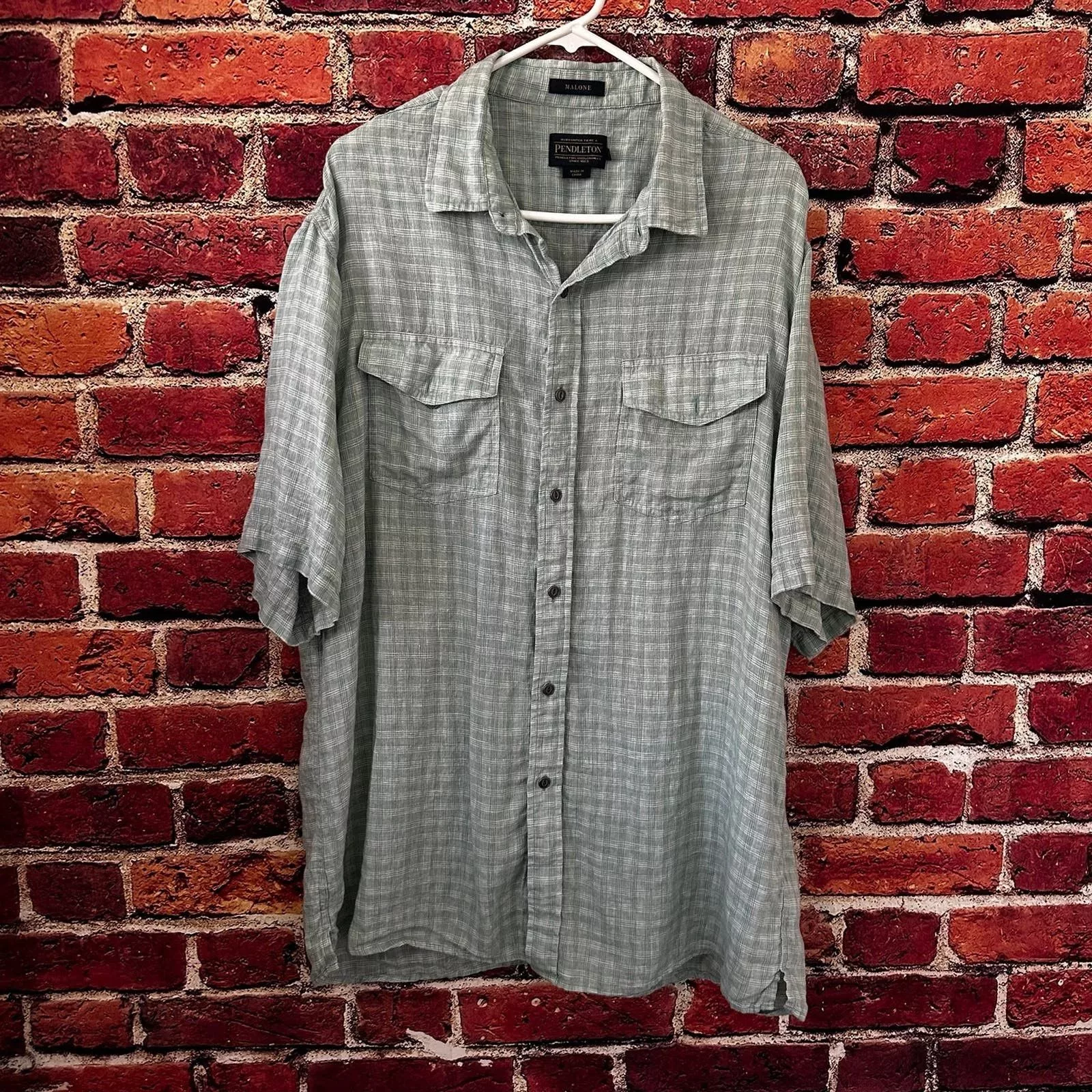 Pendleton Shirts Button Ups Men’s Pendleton, Short Sleeve xlarge Green