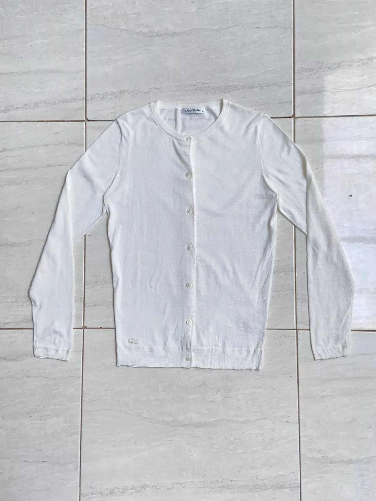 Lacoste Light Jackets LACOSTE White Cardigan