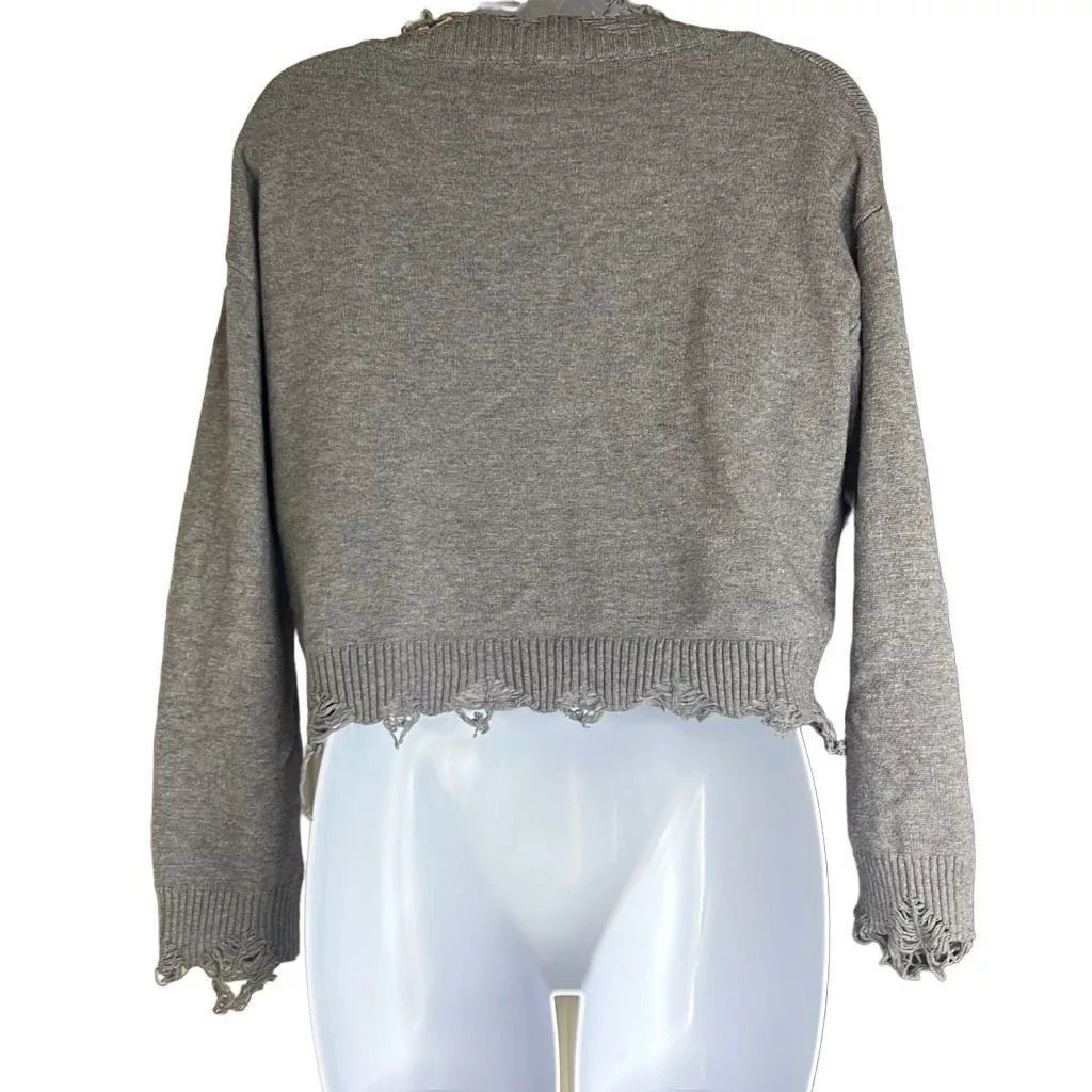 Other Sweaters Other Brooklyn Karma Womens Size Small Pullover Crop Sweater Gray