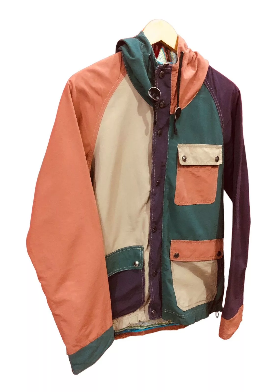 GRN Heavy Coats GRN Reversible Color Block Hoodie Jacket Multi