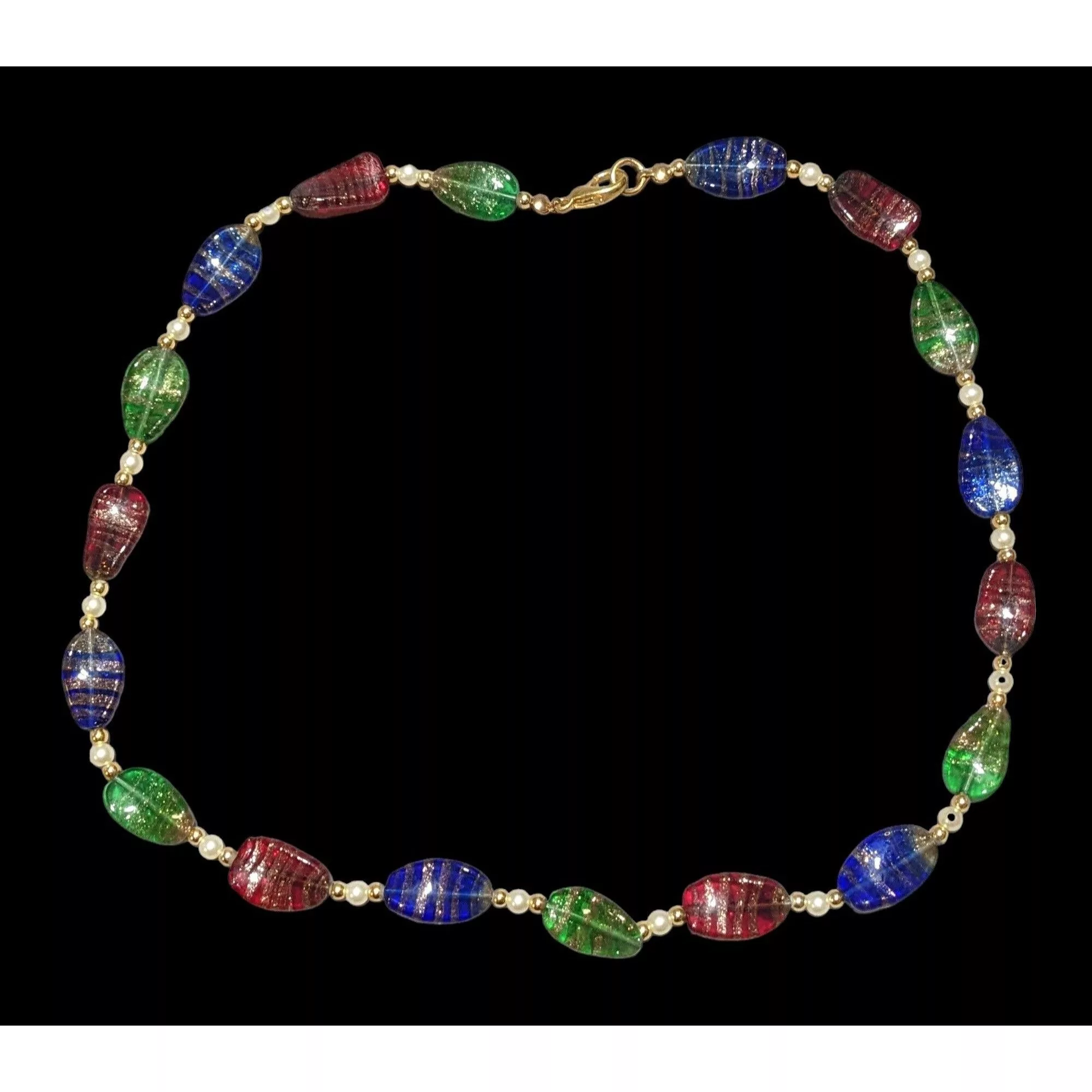 Other Necklaces Other Rainbow Glitter Glass Necklace Multi