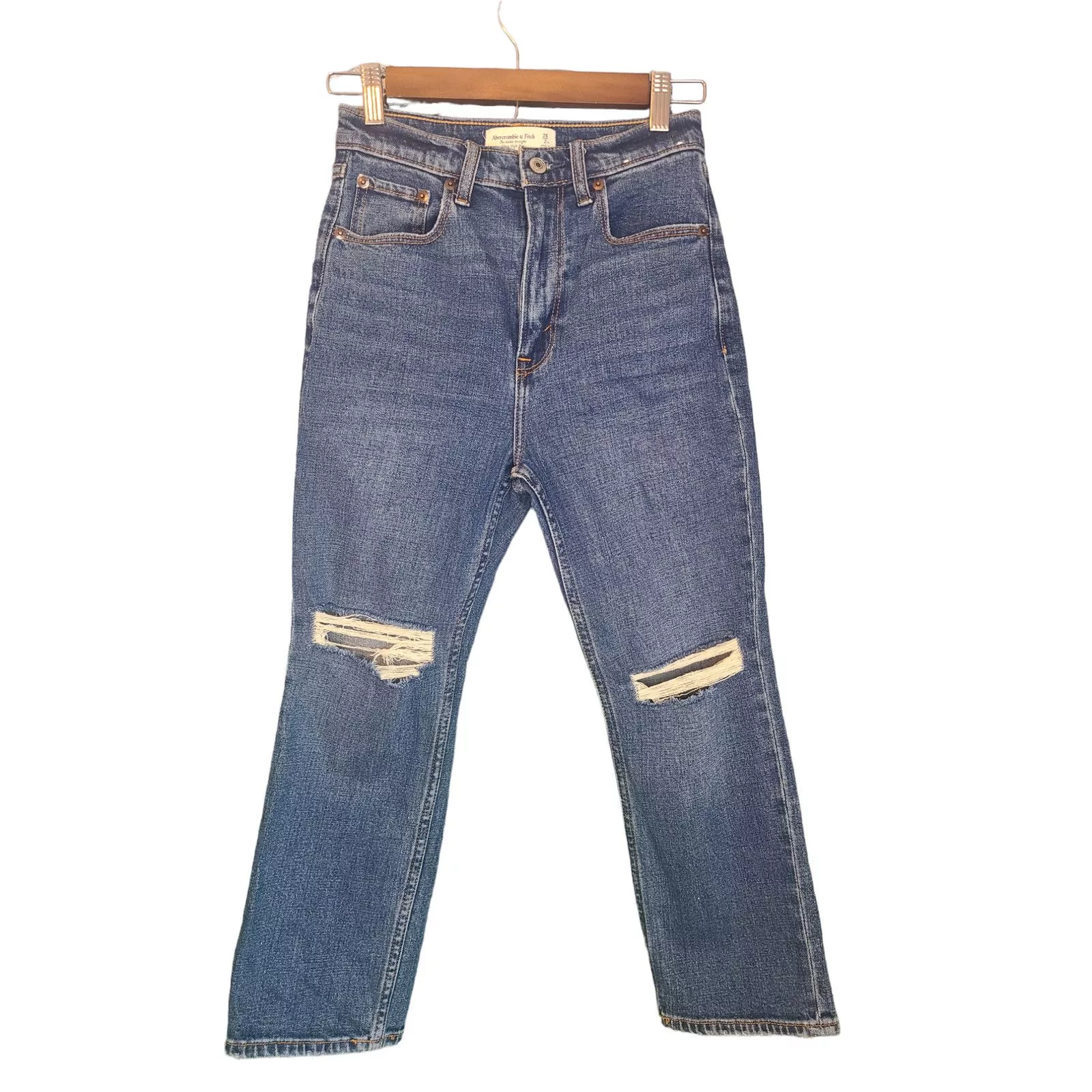 Abercrombie & Fitch Jeans Abercrombie & Fitch Ultra High Rise Ankle Straight Jean Size Blue
