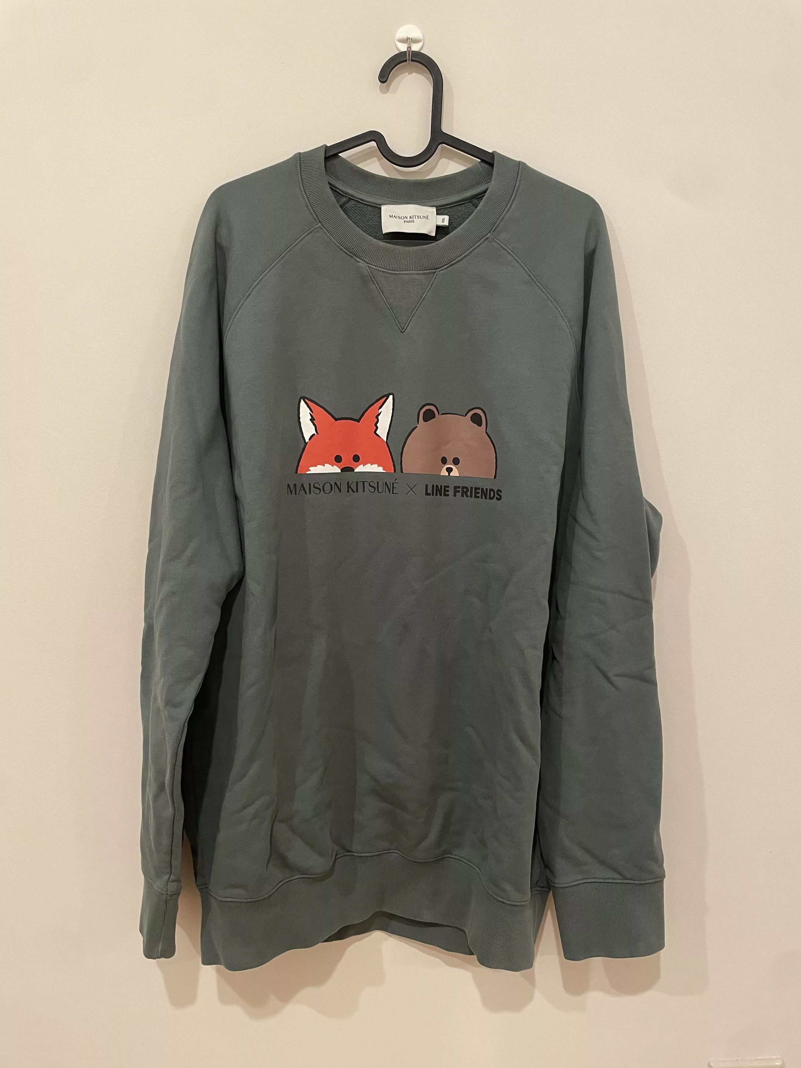Maison Kitsune Sweatshirts Hoodies Maison Kitsune x Line Friends Crewneck Sweater Green