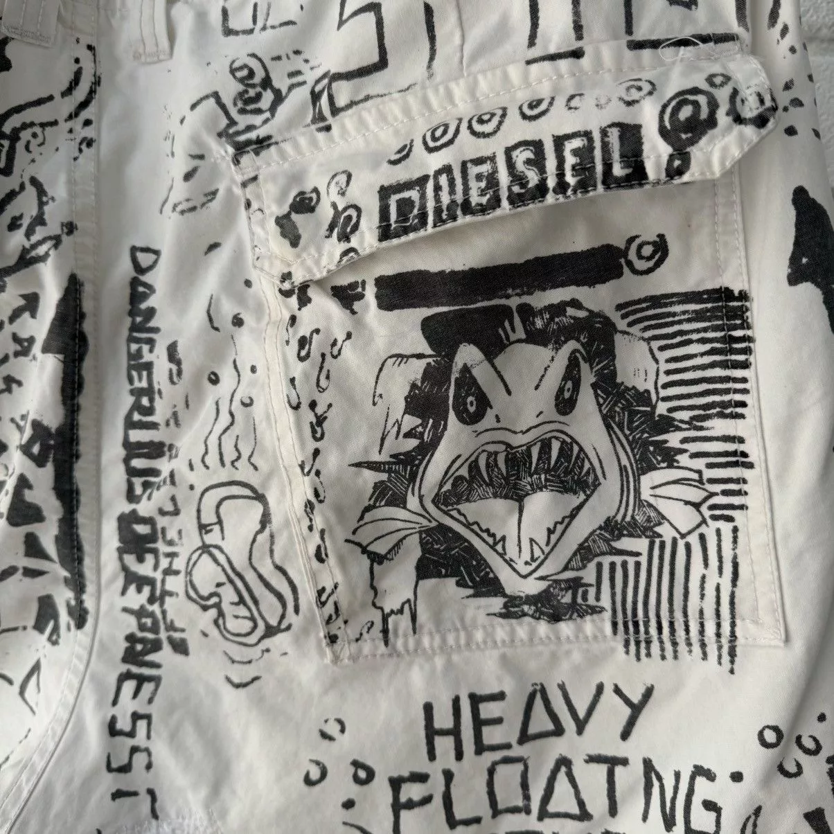 Diesel Shorts Diesel Grafitti Shorts White