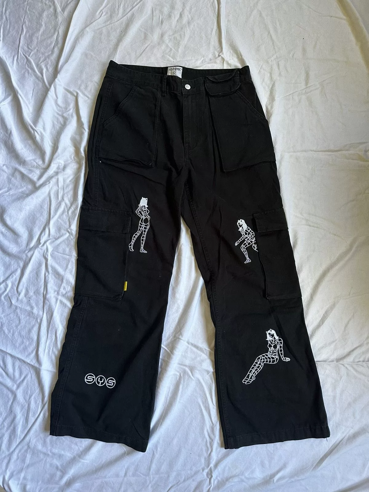 Systemic Casual Pants SYSTEMIC Black Cargo Pants Demon Lady