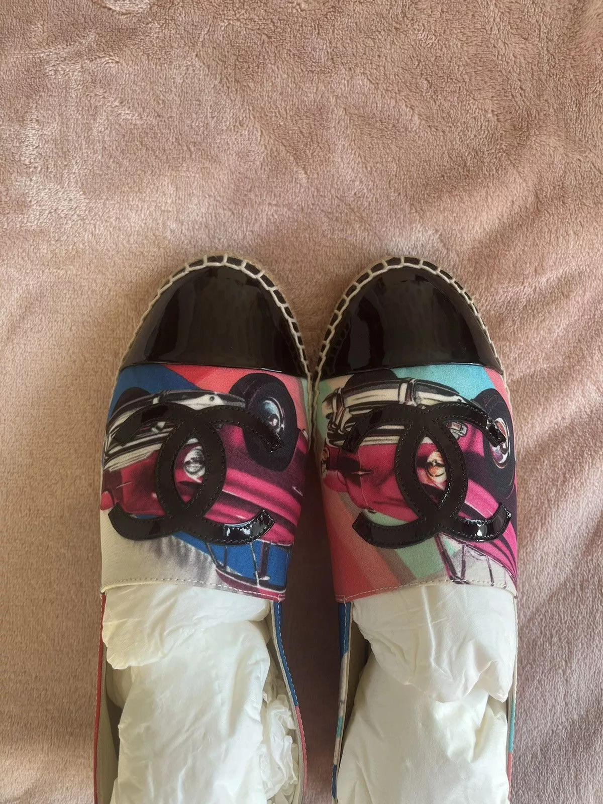 Chanel Slip Ons Chanel 4 of 4 Pink & Multi CC Espadrill