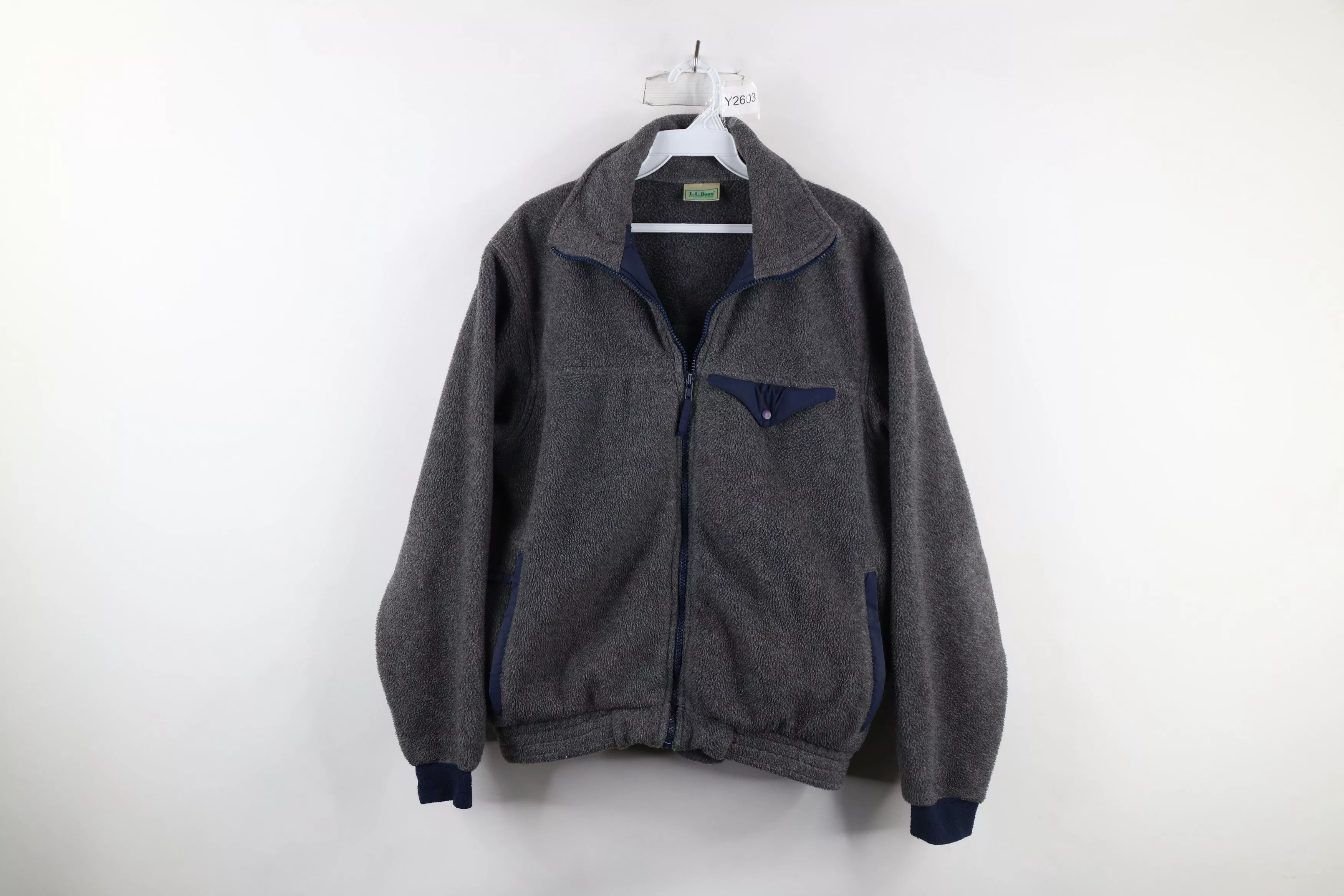 L.L. Bean Light Jackets L.L. Bean × Vintage Vintage 90s LL Bean Fleece Full Zip Bomber Jacket Gray USA