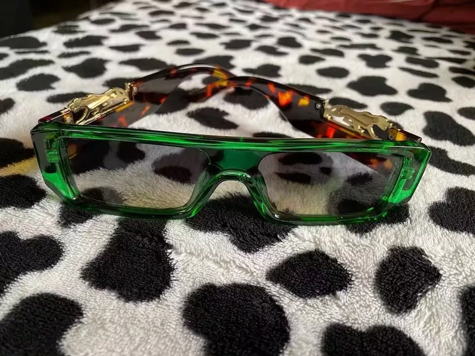 Electric Visual Sunglasses Electric Visual × Vintage Green Frame Leopard Sunglasess Streetwear
