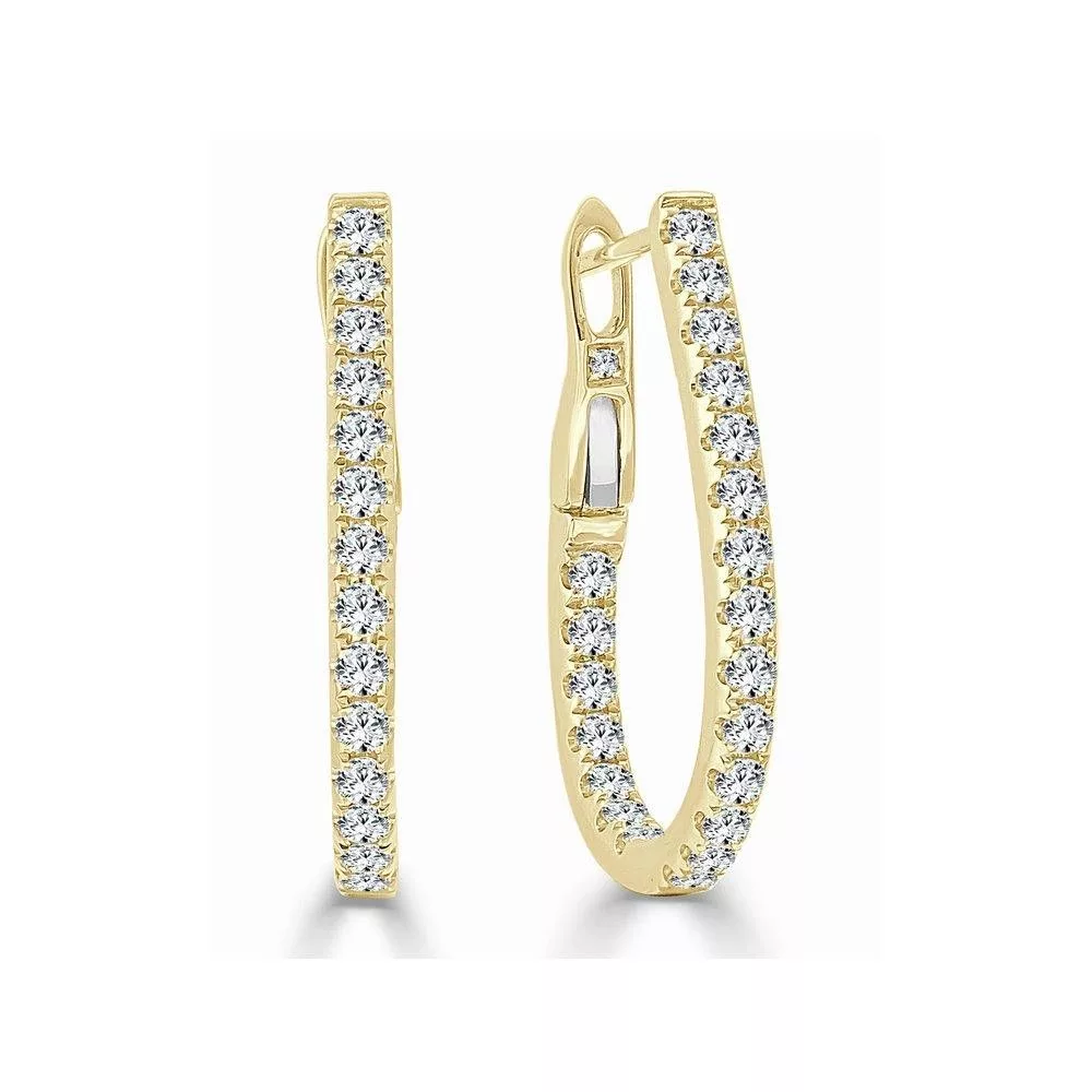 Other Rings Other Diamond Pear Shape Hoop Earrings in 14K Yellow Gold