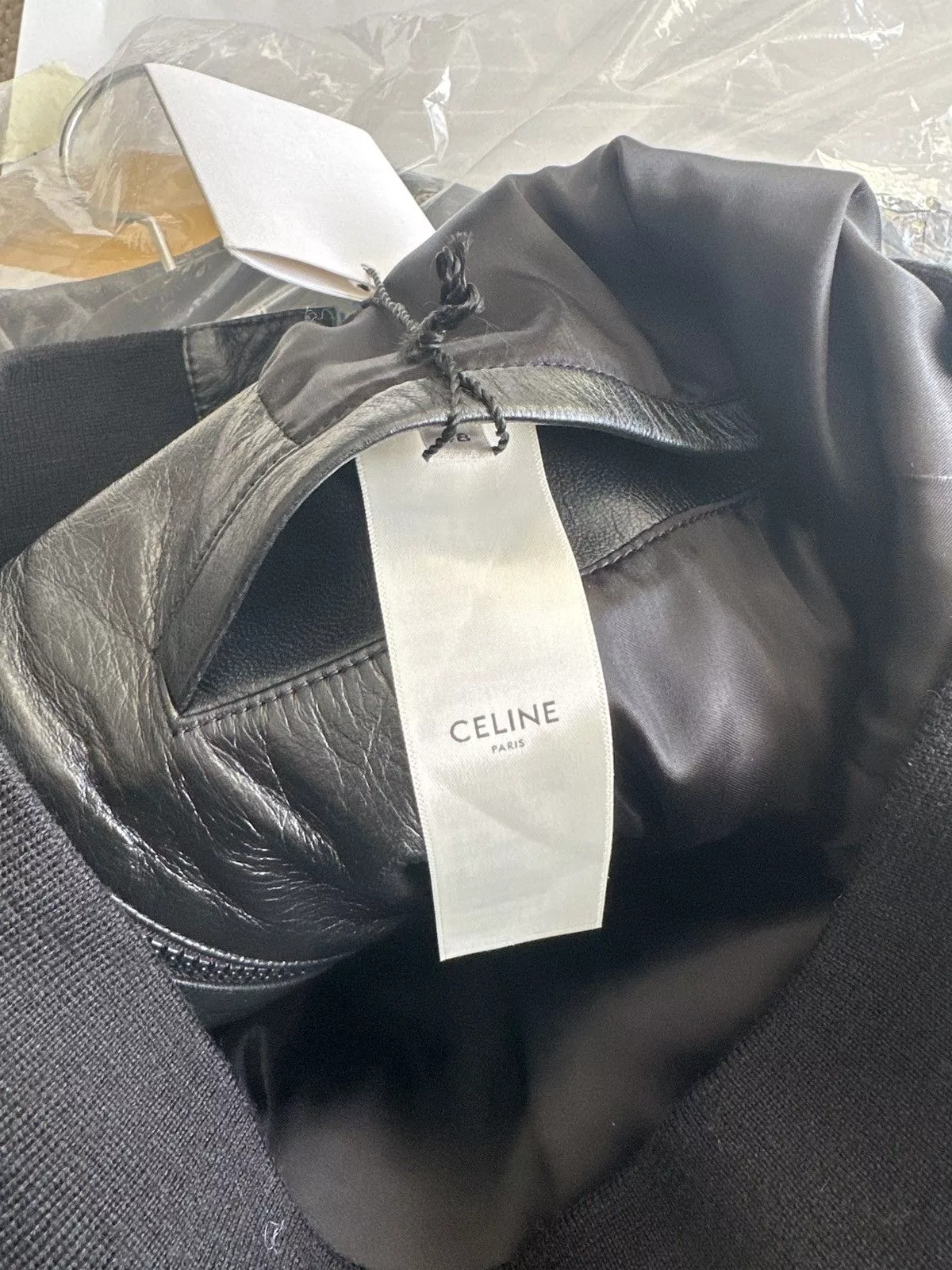 Celine Leather Jackets Celine Rhinestone Leather Jacket Black