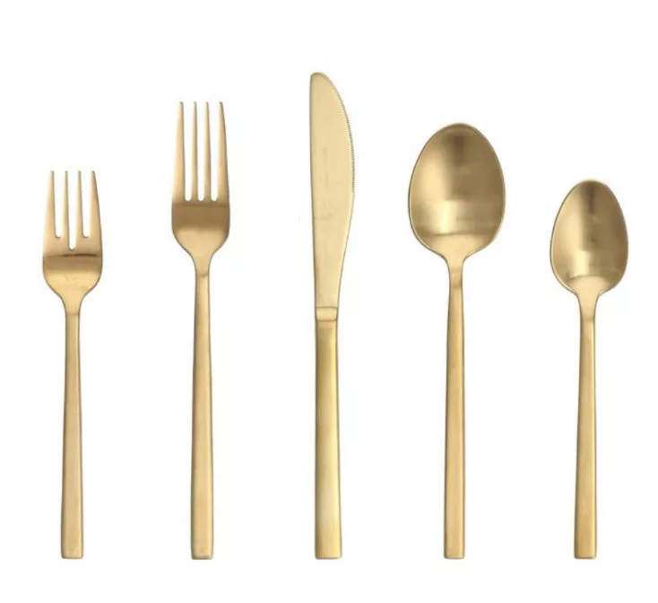 Arezzo Brushed Gold 5pc Place Setting, Boxed