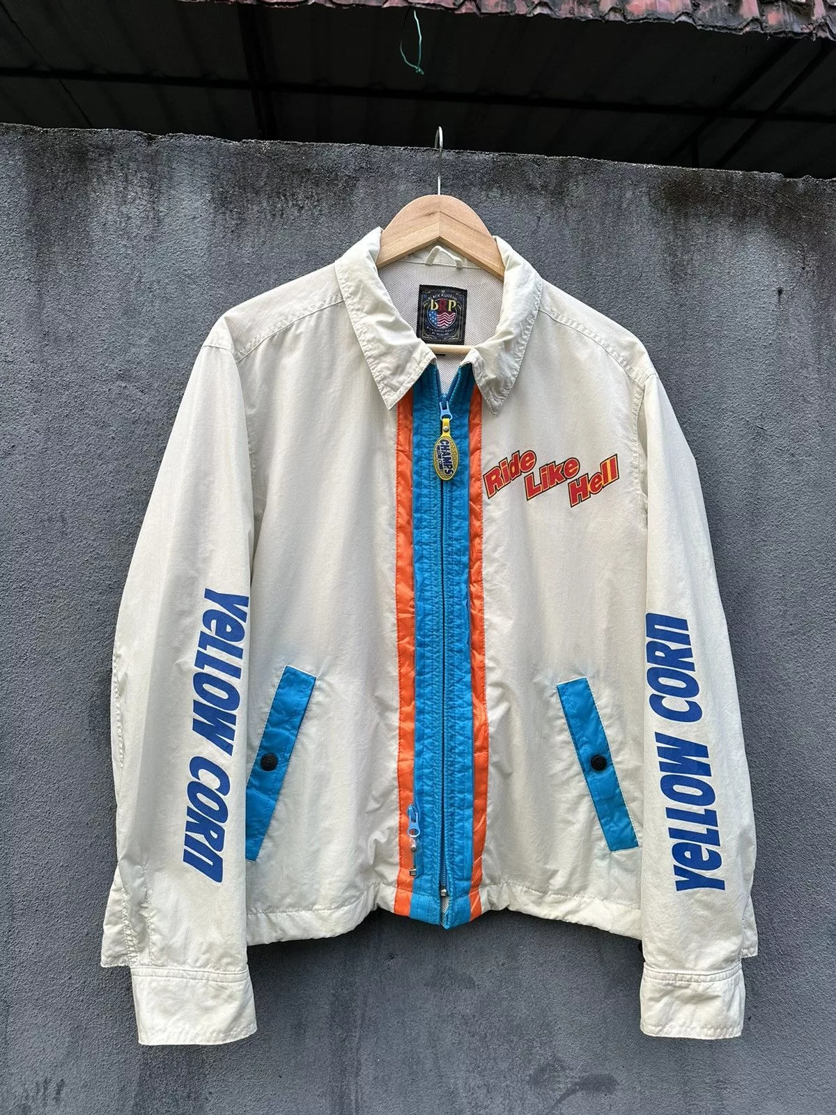 YELLOW CORN Light Jackets 👹Yellow Corn RIDE LIKE HELL Detroit Style Jacket White