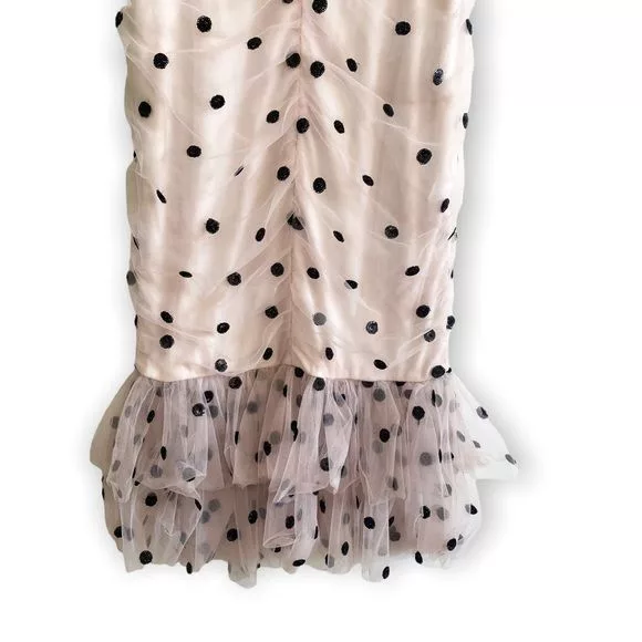 Marchesa Midi Dresses Marchesa Notte Strapless Sequin Polka Dot Tulle Cocktail Dre Multi
