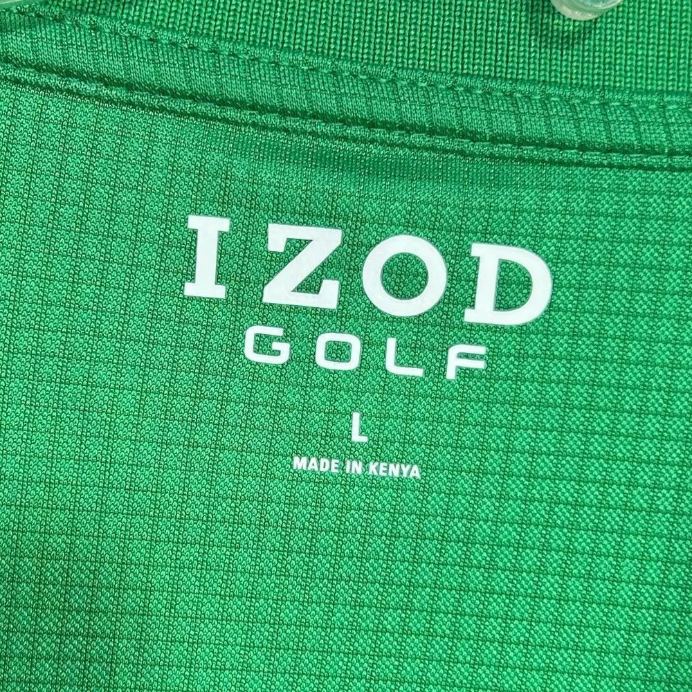 Izod Polos Izod Golf Green Half Button Polo Shirt Large