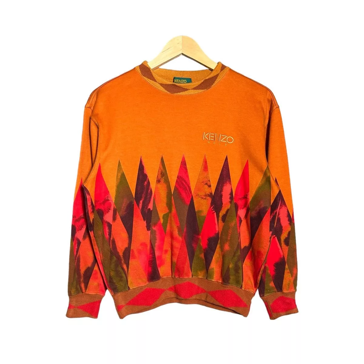 Kenzo Sweaters Kenzo × Vintage Vintage Kenzo Embroidered Logo Sweater Orange